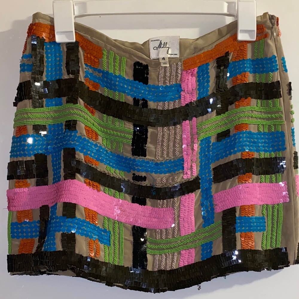 Milly Colorful Sequin Mini Skirt